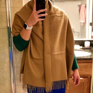 Brand new oversize baby alpaca scarf, camel color